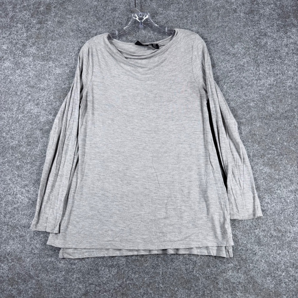 Adrienne Vittadini Women's M Gray Modal Blend Long Sleeve Tunic Top Stretch
